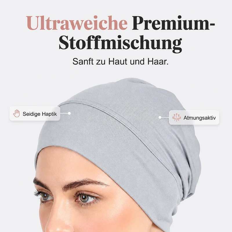 Ashnea | Weiche Stretch-Turbanmütze mit sicherem Halt