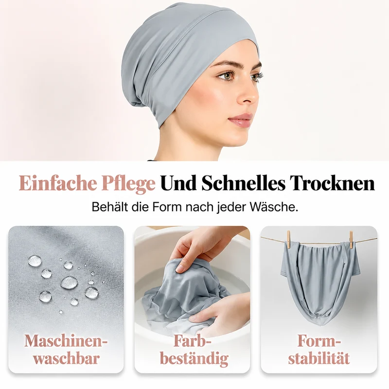 Ashnea | Weiche Stretch-Turbanmütze mit sicherem Halt
