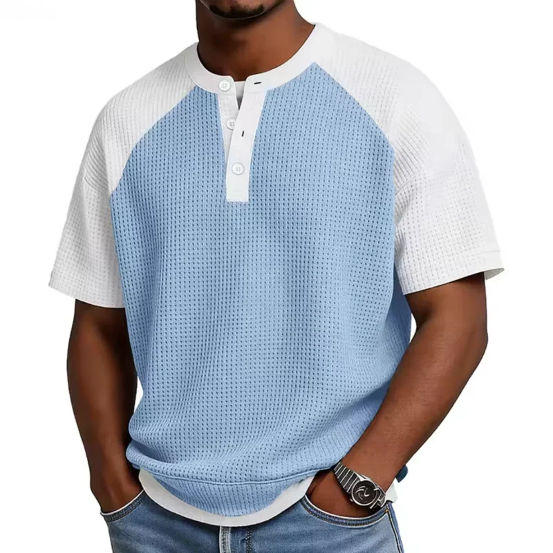 Reyvan | Gestricktes Herren-Sommerhemd mit Knopfleiste