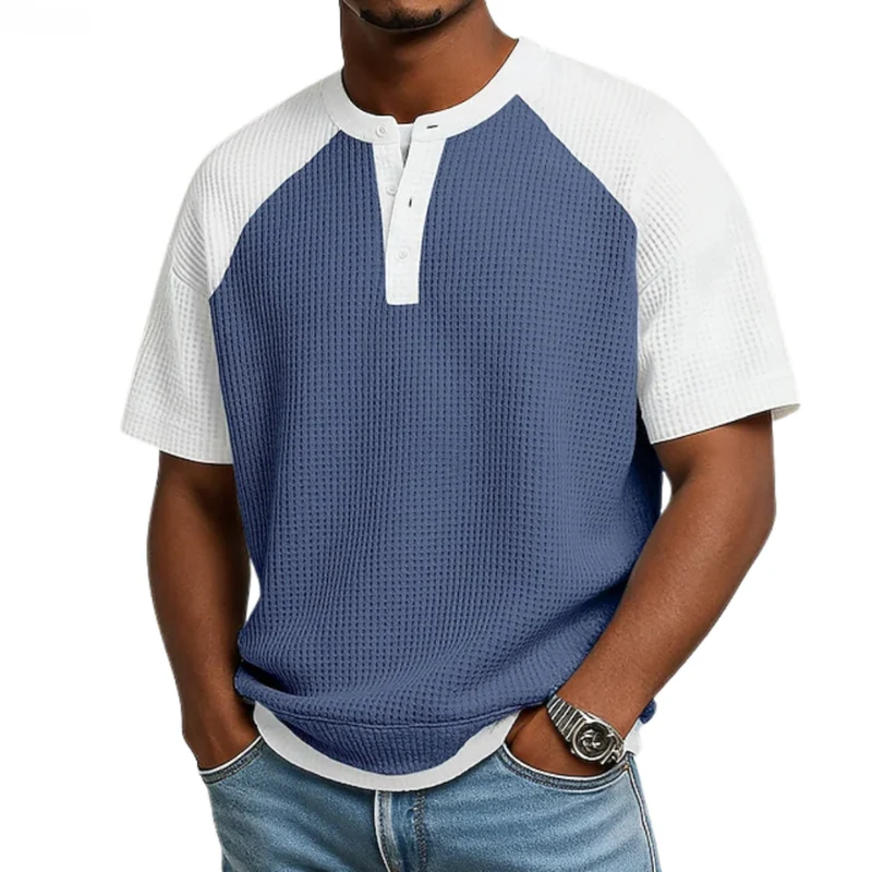 Reyvan | Gestricktes Herren-Sommerhemd mit Knopfleiste