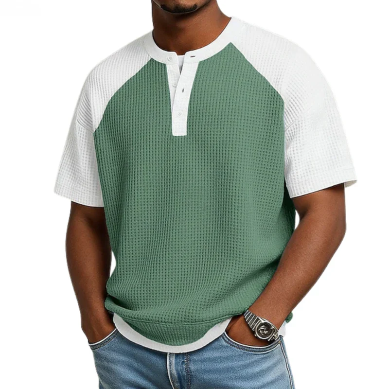 Reyvan | Gestricktes Herren-Sommerhemd mit Knopfleiste