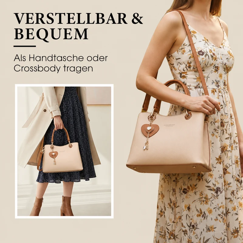 Lumira | Modische Handtasche mit glänzendem Herzdetail