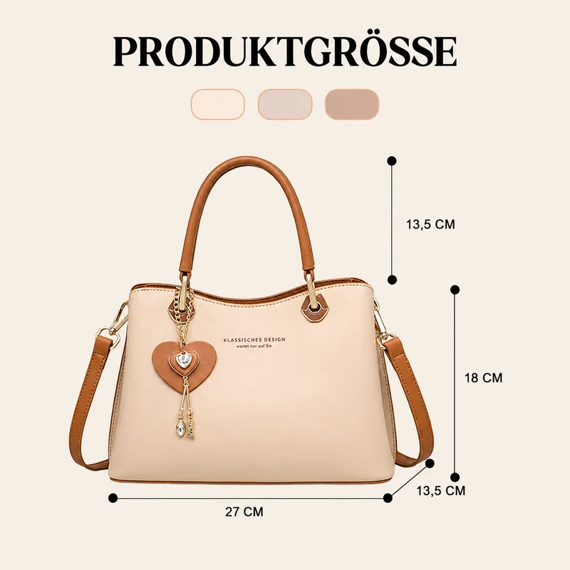 Lumira | Modische Handtasche mit glänzendem Herzdetail