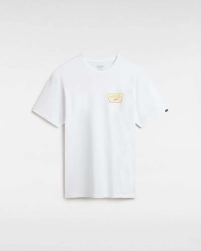 VANS Herren-T-Shirt mit durchgehendem Patch-Rücken – Weiß