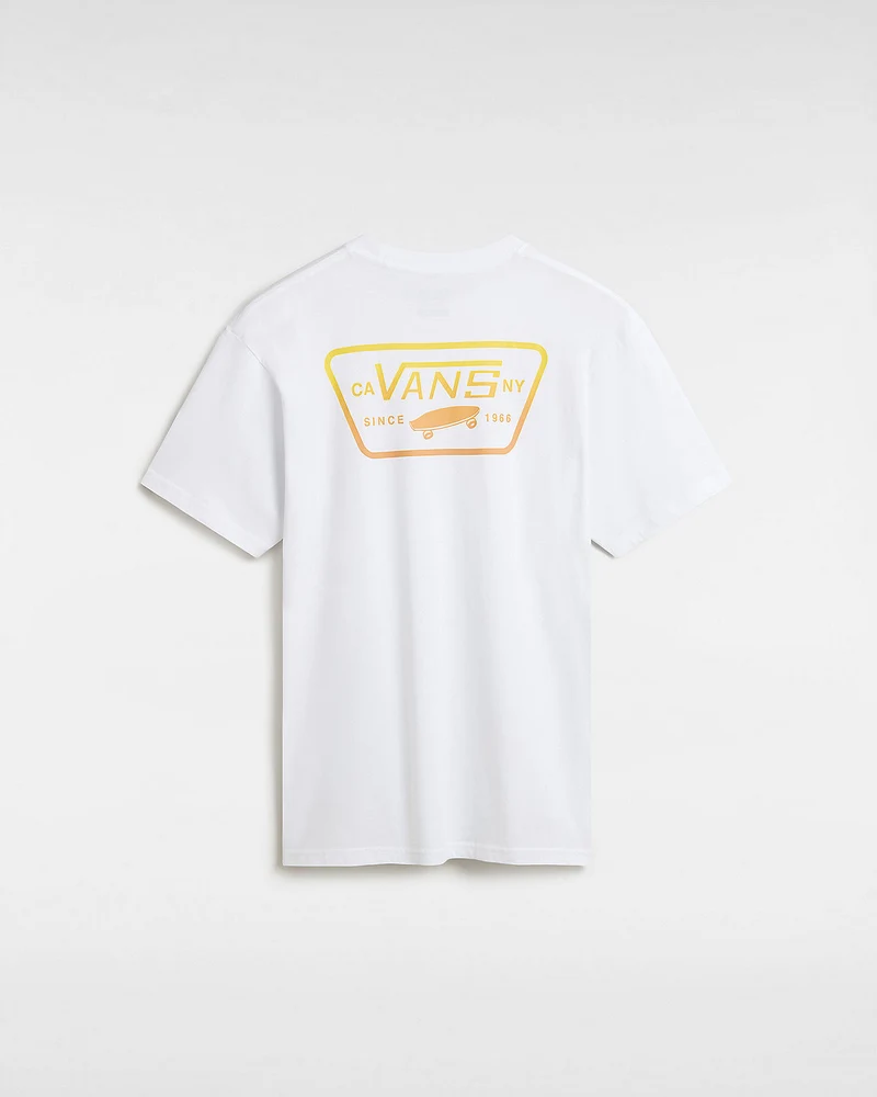 VANS Herren-T-Shirt mit durchgehendem Patch-Rücken – Weiß
