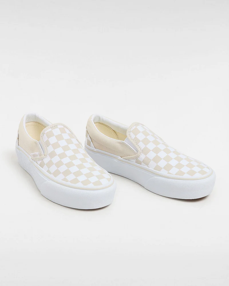 VANS Unisex Checkerboard Classic Slip-On-Plattform-Sneaker – Rainy Day