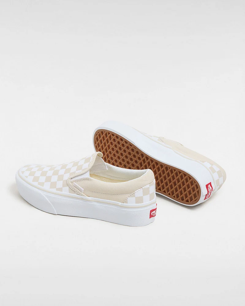 VANS Unisex Checkerboard Classic Slip-On-Plattform-Sneaker – Rainy Day