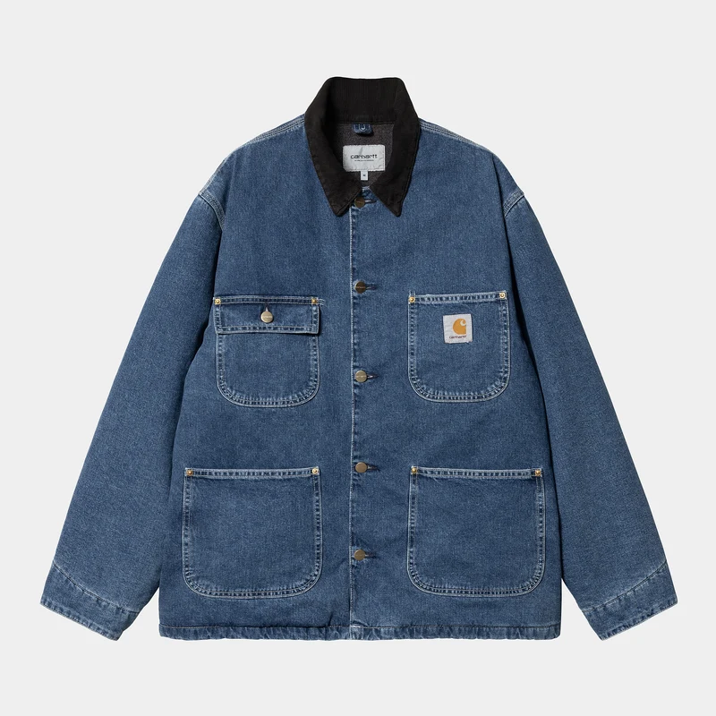 Carhartt WIP Herren OG Chore Stone Washed Jacke - Blau / Schwarz