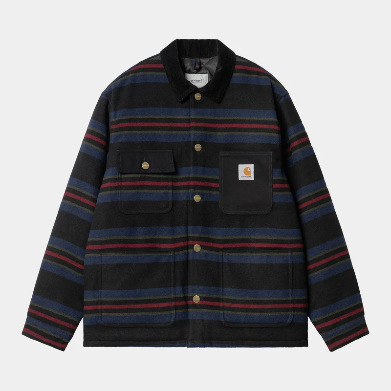 Carhartt WIP Oregon-Jacke für Herren – Schwarz (Starco-Streifen)