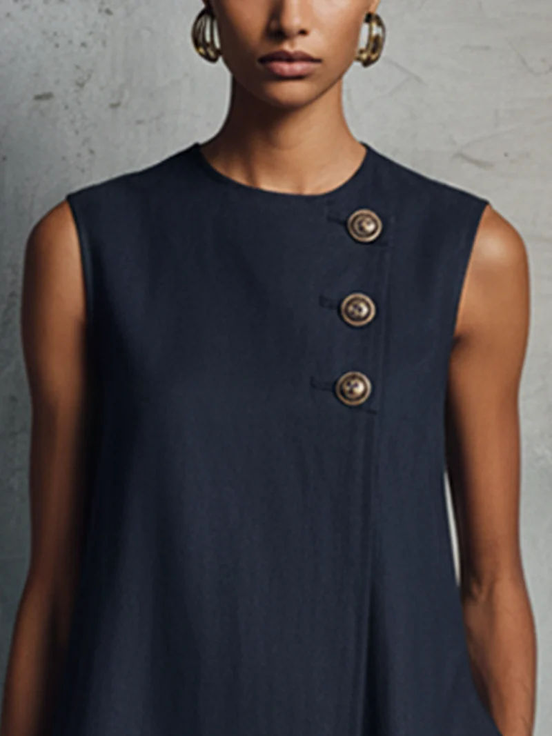 Canelie | Elegantes Business-Minikleid mit asymmetrischen Knöpfen