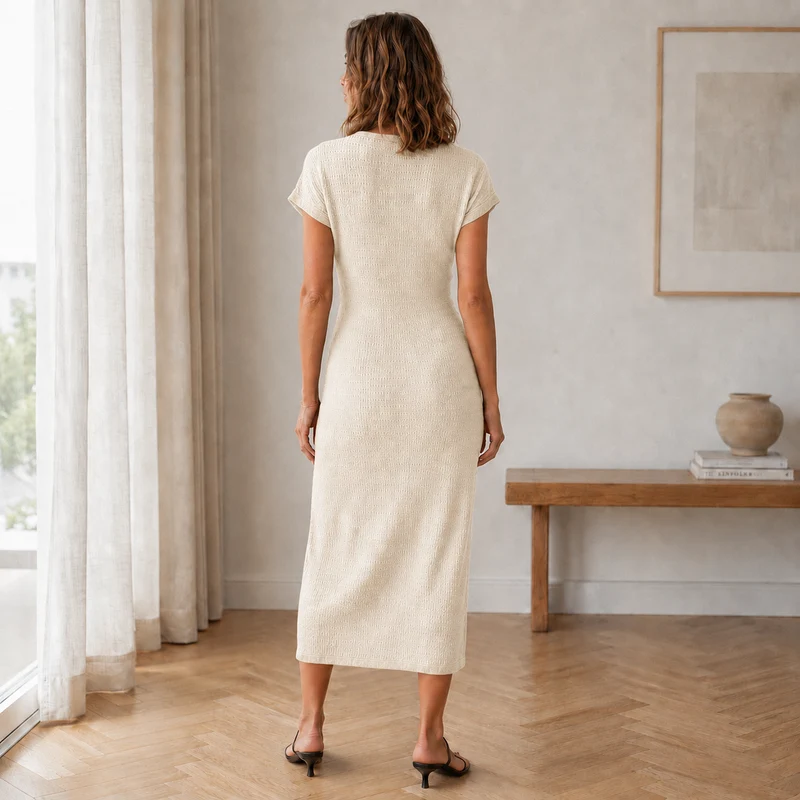 Almathy | Geknotetes Midikleid mit seitlichem Beinschlitz