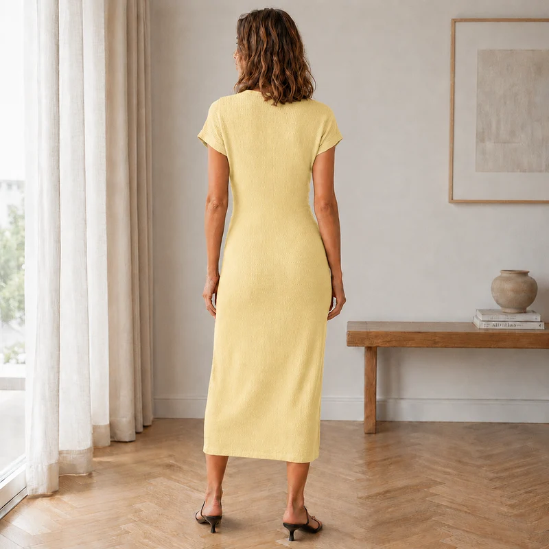 Almathy | Geknotetes Midikleid mit seitlichem Beinschlitz