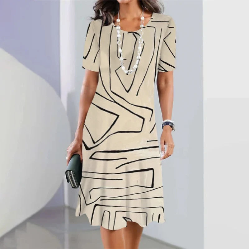 Jhuanna | Schickes A-Linien-Kleid mit modernem Grafikprint