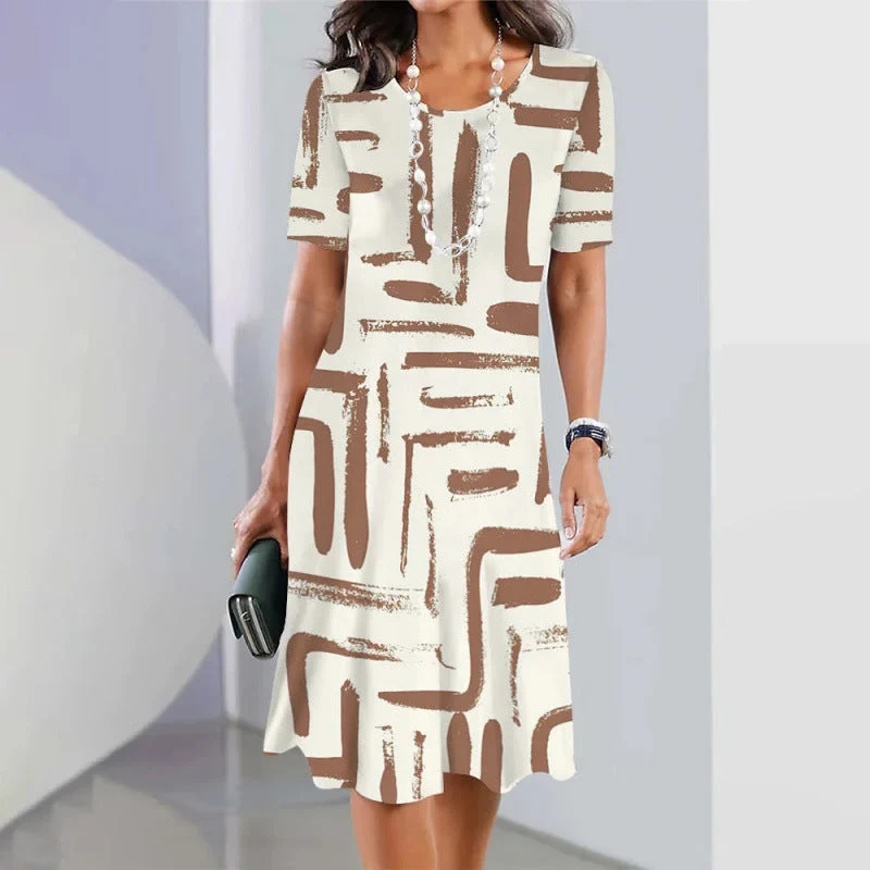 Jhuanna | Schickes A-Linien-Kleid mit modernem Grafikprint