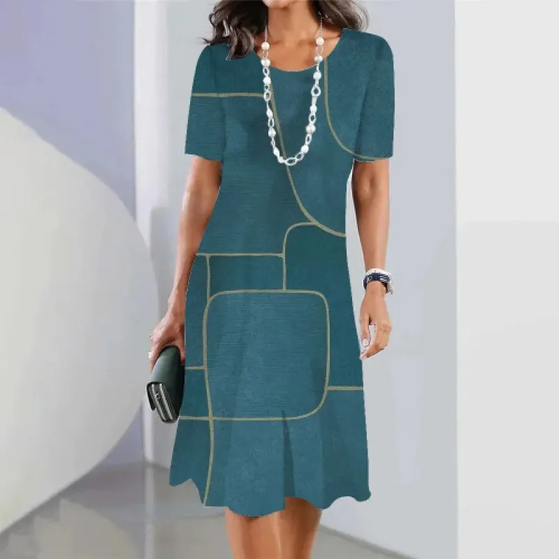 Jhuanna | Schickes A-Linien-Kleid mit modernem Grafikprint