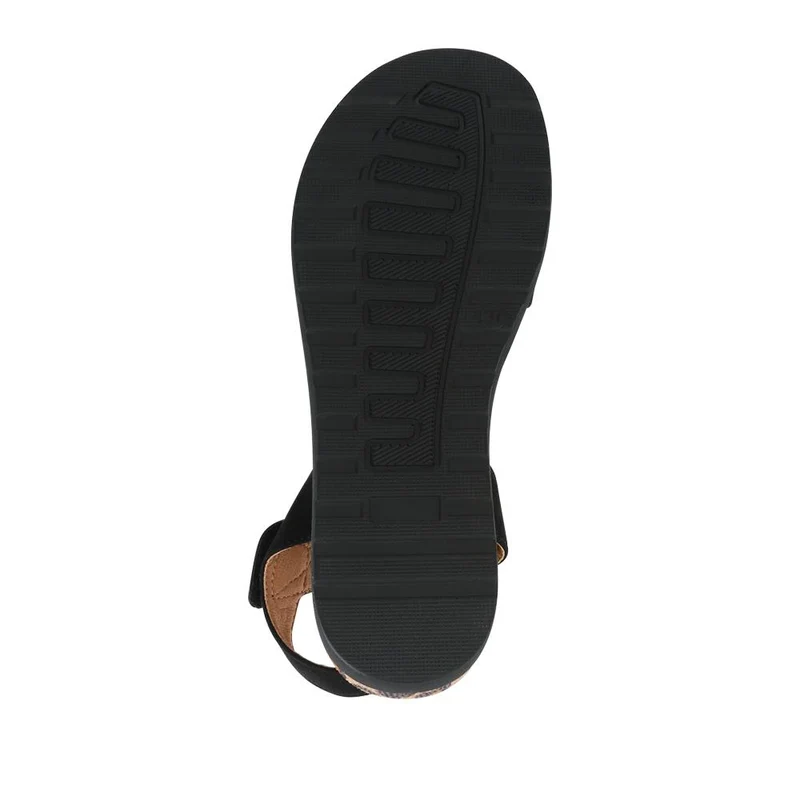 Cushioned Touch-Fasten Sandals - WOIL41044 / 327 272 - Black Leopard