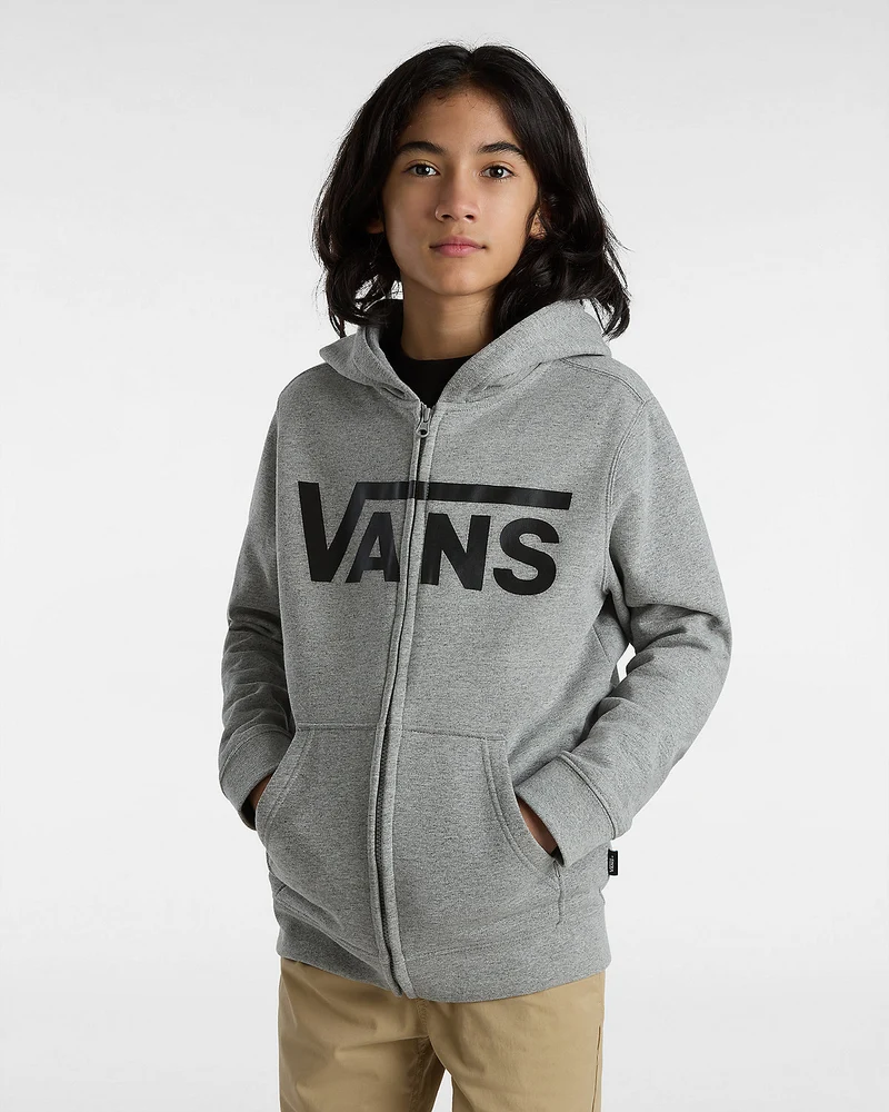 VANS Klassischer Kapuzenpullover für Kinder mit Reißverschluss vorne – Cement Heather