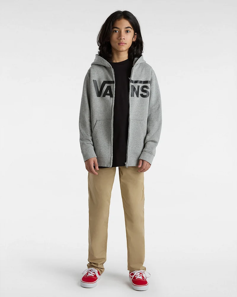 VANS Klassischer Kapuzenpullover für Kinder mit Reißverschluss vorne – Cement Heather