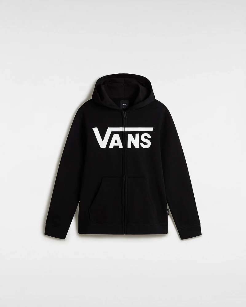 VANS Klassischer Kinder-Kapuzenpullover mit Reißverschluss vorne – Schwarz