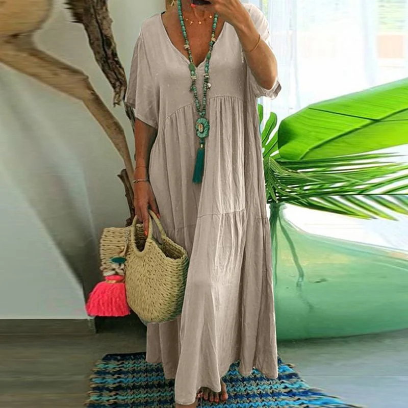 Cenelle | Bodenlanges Freizeitkleid mit weichem Fall