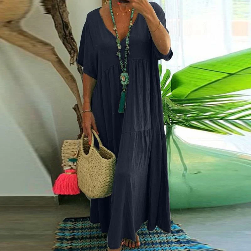 Cenelle | Bodenlanges Freizeitkleid mit weichem Fall