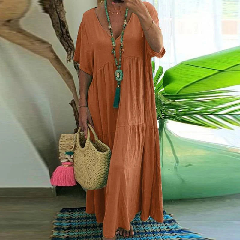 Cenelle | Bodenlanges Freizeitkleid mit weichem Fall