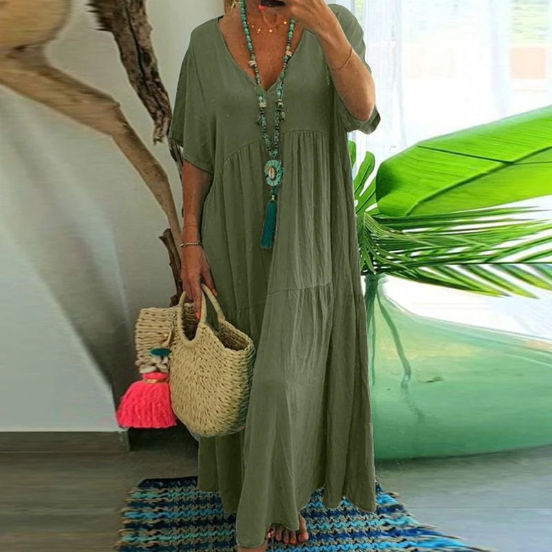 Cenelle | Bodenlanges Freizeitkleid mit weichem Fall