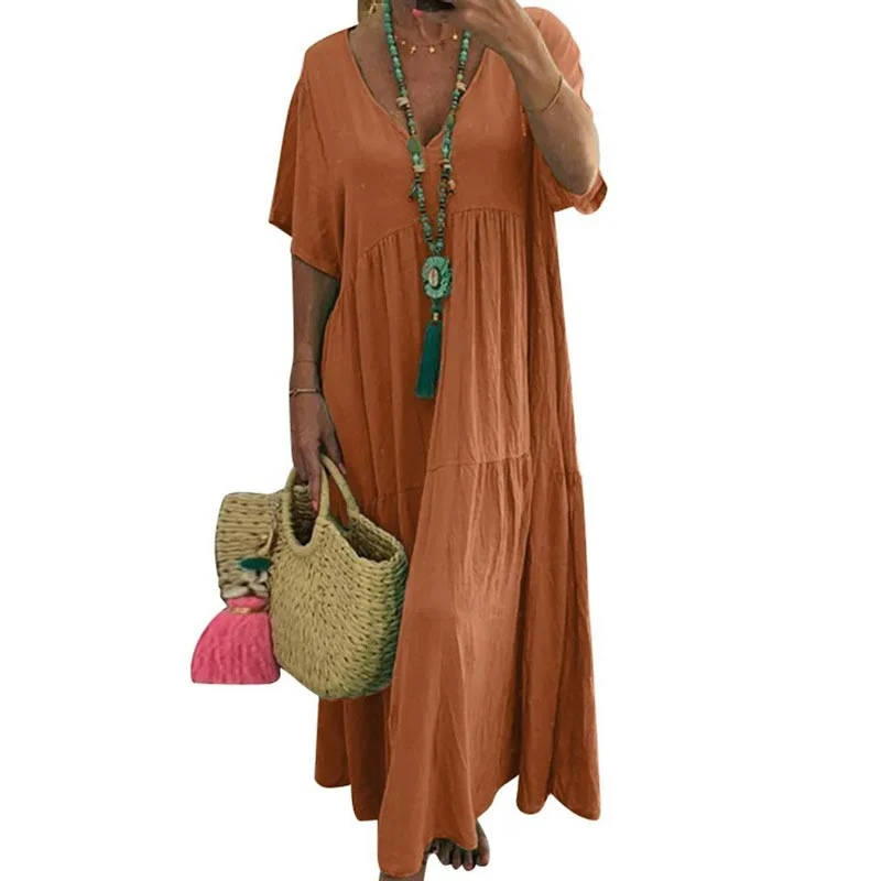 Cenelle | Bodenlanges Freizeitkleid mit weichem Fall
