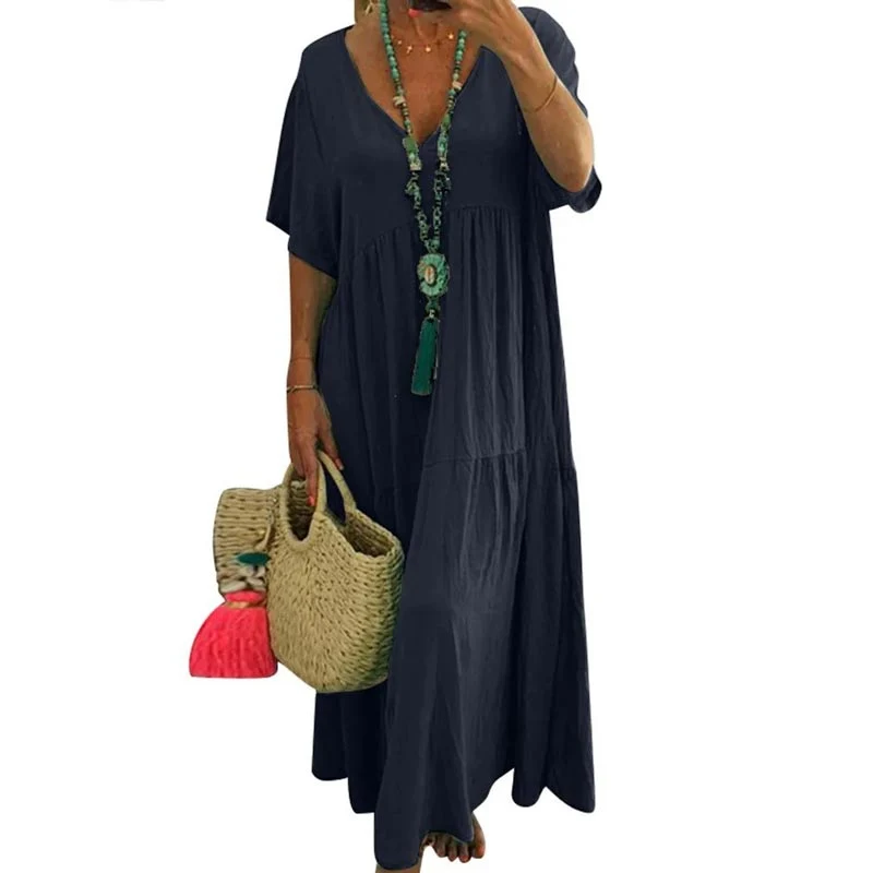 Cenelle | Bodenlanges Freizeitkleid mit weichem Fall