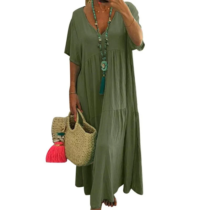 Cenelle | Bodenlanges Freizeitkleid mit weichem Fall