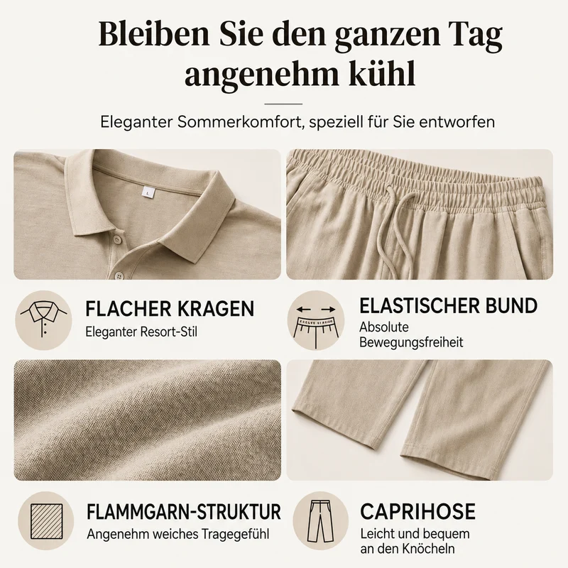 Nikvoon | Alltagstaugliches Leinen-Hemd-und-Hosen-Set