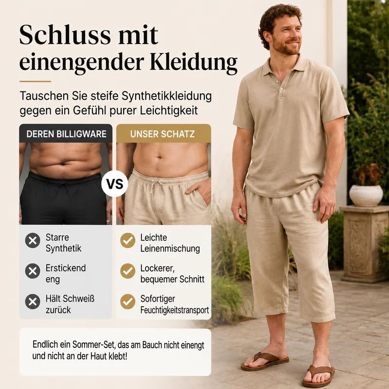 Nikvoon | Alltagstaugliches Leinen-Hemd-und-Hosen-Set