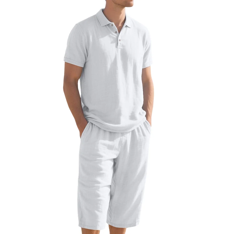 Nikvoon | Alltagstaugliches Leinen-Hemd-und-Hosen-Set