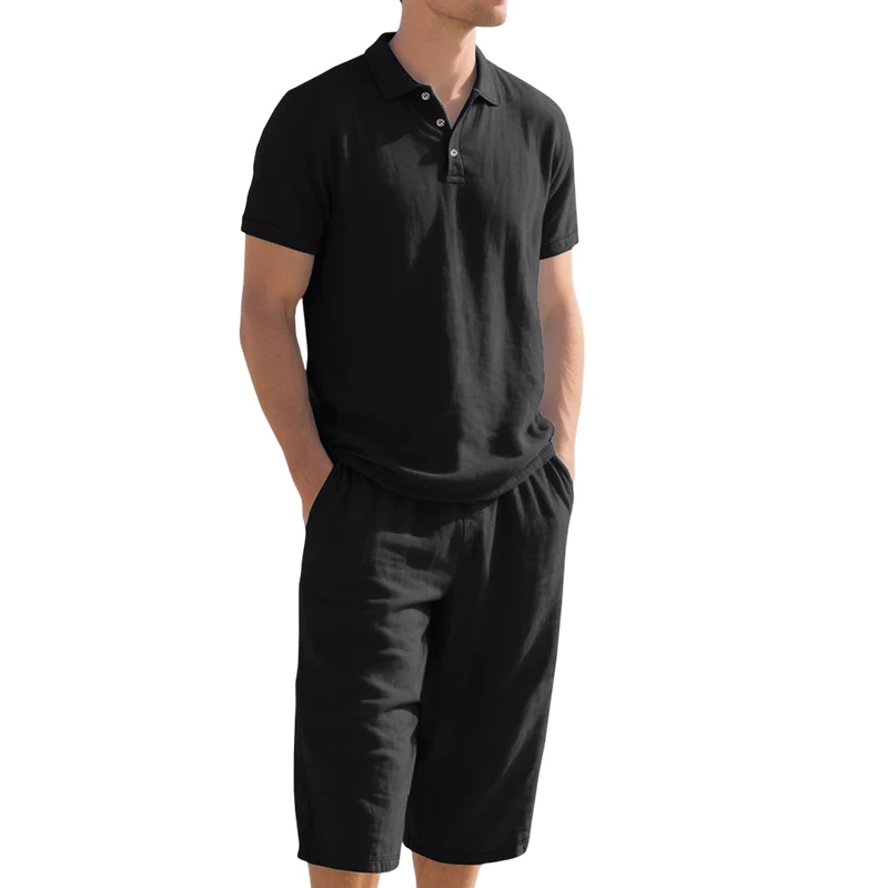 Nikvoon | Alltagstaugliches Leinen-Hemd-und-Hosen-Set
