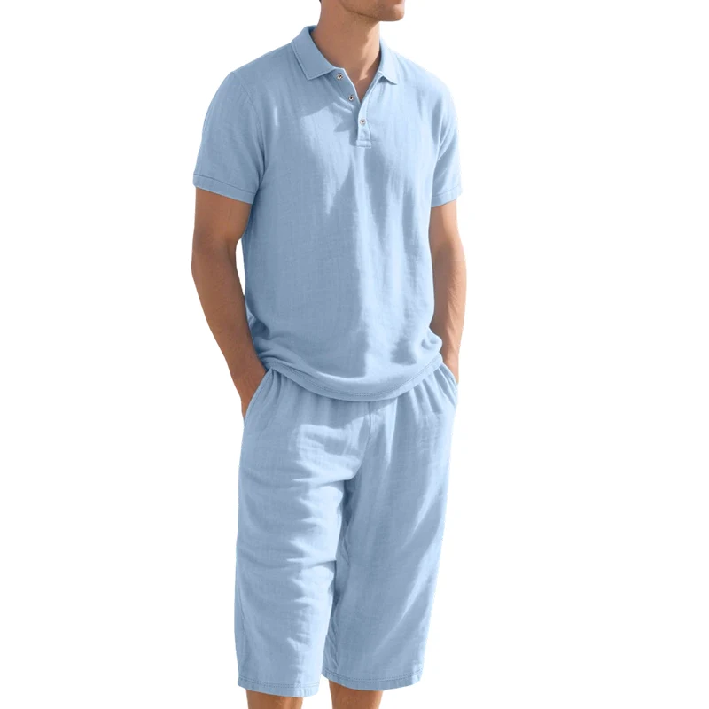 Nikvoon | Alltagstaugliches Leinen-Hemd-und-Hosen-Set