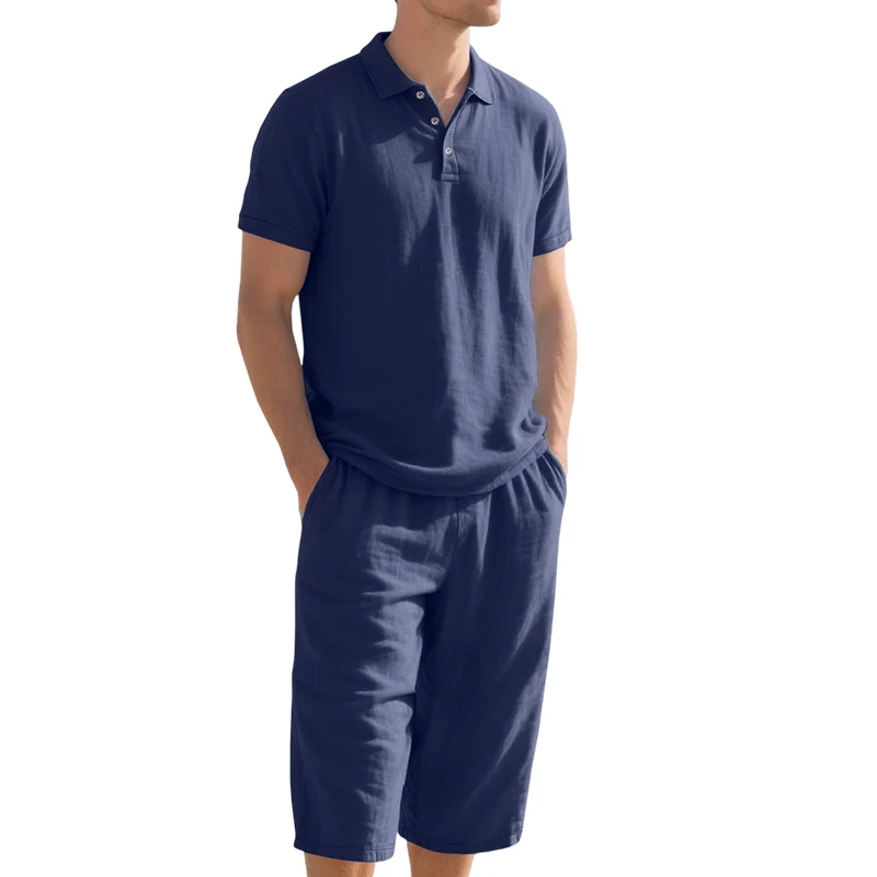 Nikvoon | Alltagstaugliches Leinen-Hemd-und-Hosen-Set