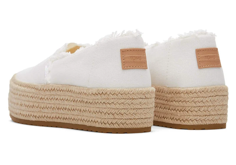TOMS Damen Valencia Eco Plateau-Espadrille – Weiß
