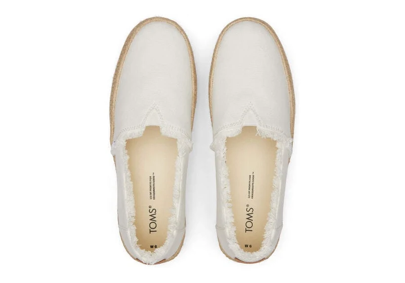 TOMS Damen Valencia Eco Plateau-Espadrille – Weiß