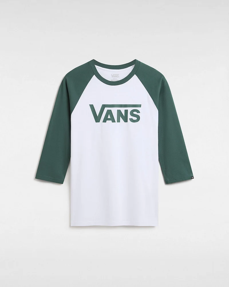 VANS Klassisches Raglan-T-Shirt für Herren – Weiß / Grün