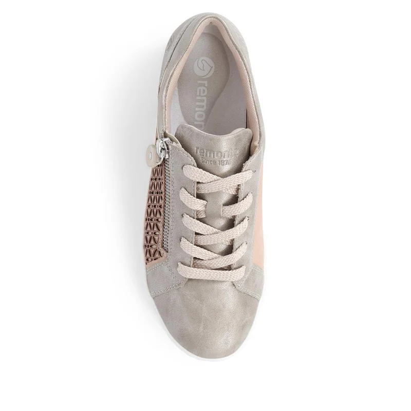 Lace-Up Leather Trainers - DRS39500 / 324 814 - Metallic