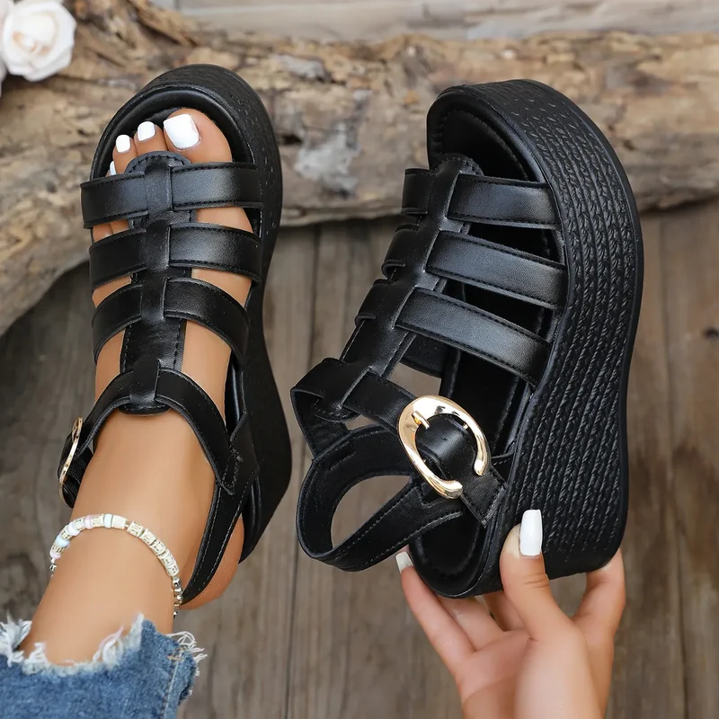 Esmeida | Damen-Keilsandalen im modernen Gladiator-Stil