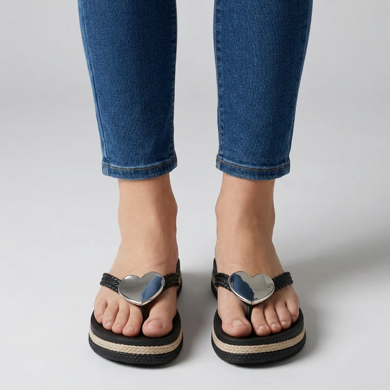Lazzy | Damen-Pantoletten mit Herzdetail