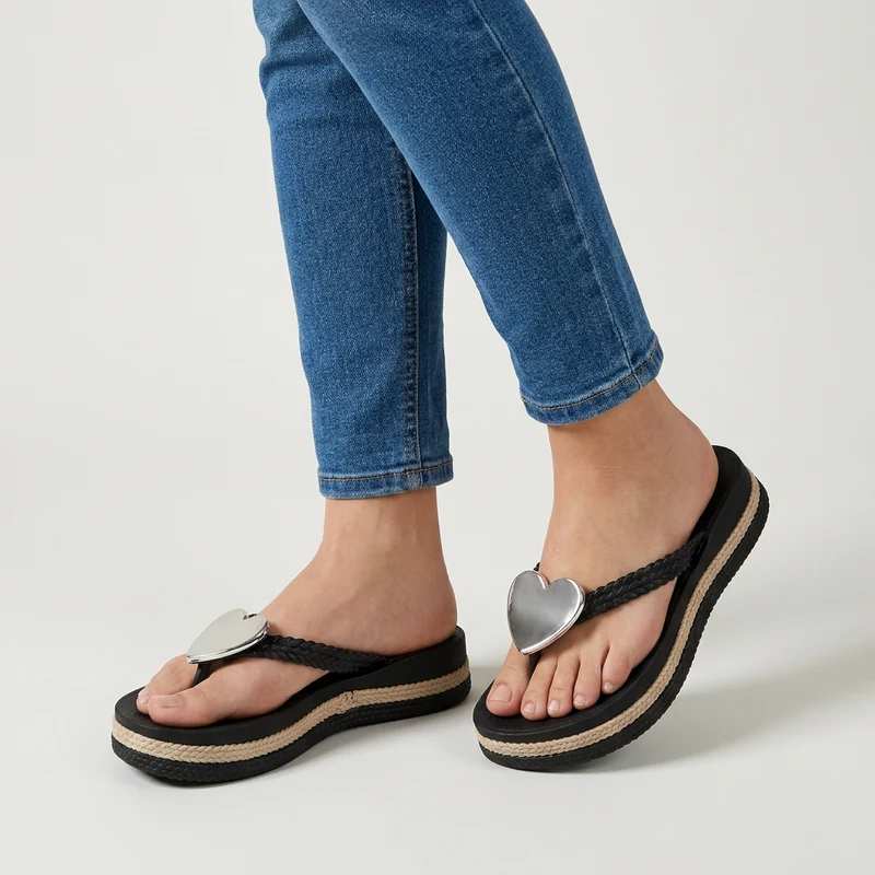 Lazzy | Damen-Pantoletten mit Herzdetail