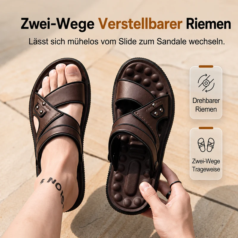 Ralf | Rutschfeste Herren-Sandalen mit flexiblem Fersenriemen