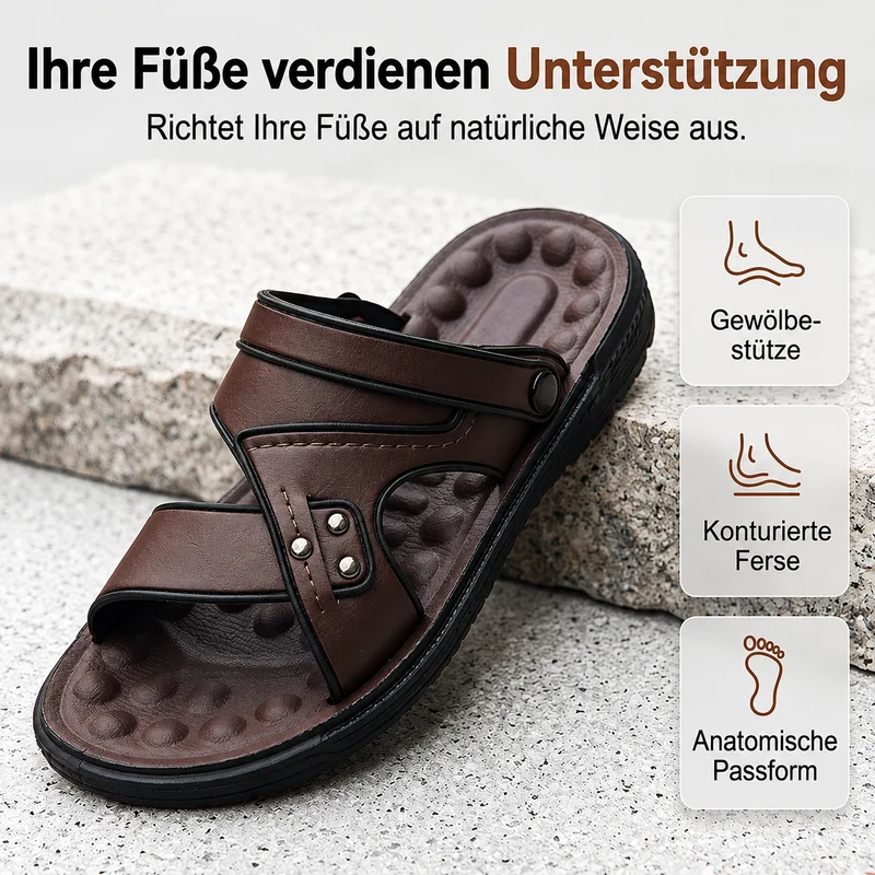 Ralf | Rutschfeste Herren-Sandalen mit flexiblem Fersenriemen