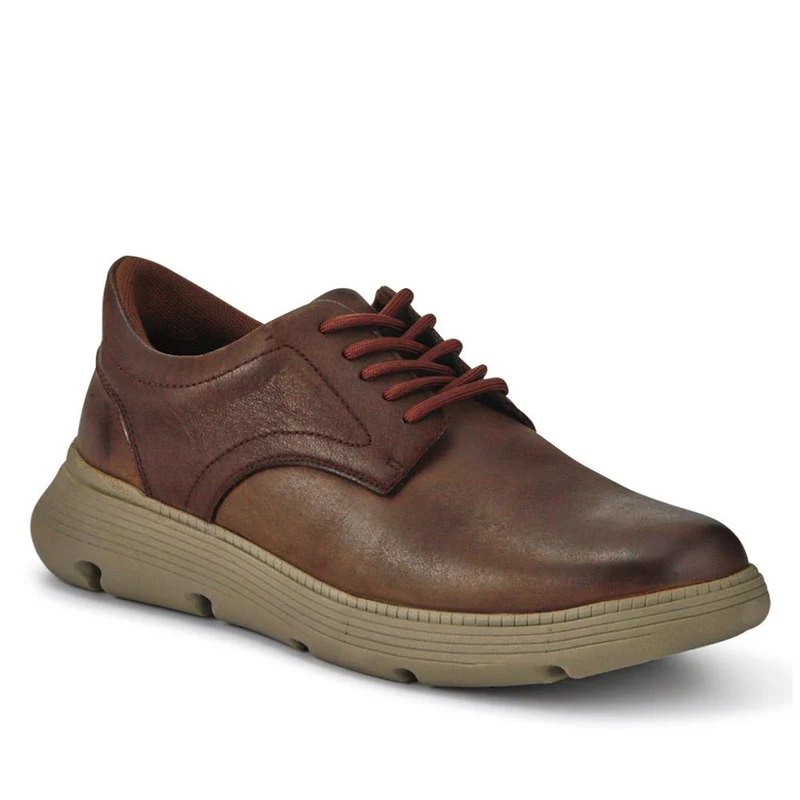 Easy Step In Casual Leather Lace Up Shoes - RISI41001 / 326 953 - Brown