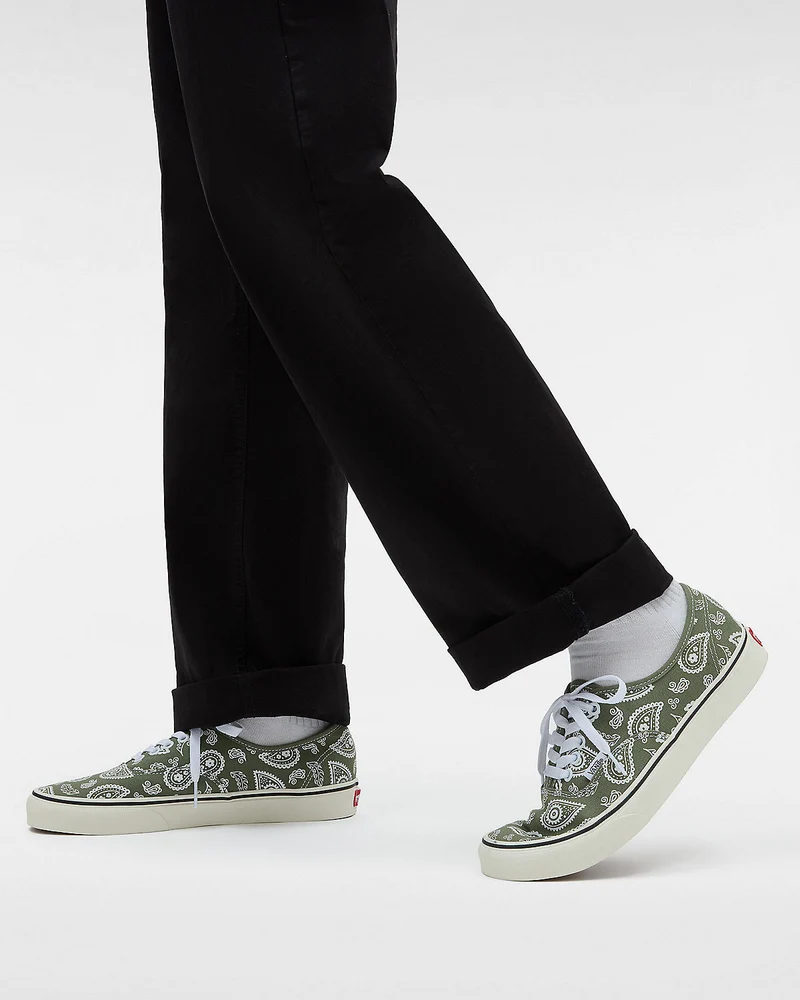 VANS Authentische Unisex-Trainer Primavera Paisley – Olivgrün