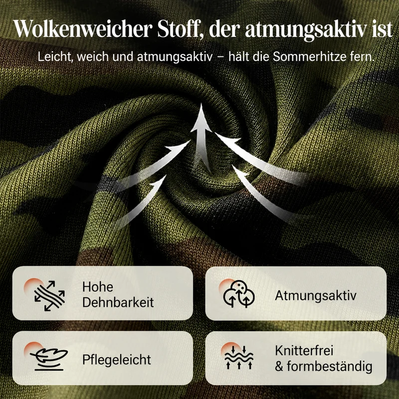 Airese | Ärmelloses Camouflage-Kleid mit asymmetrischem Saum