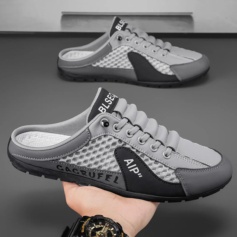 Alrian | Sportliche Herren-Pantoletten mit Schnürdesign