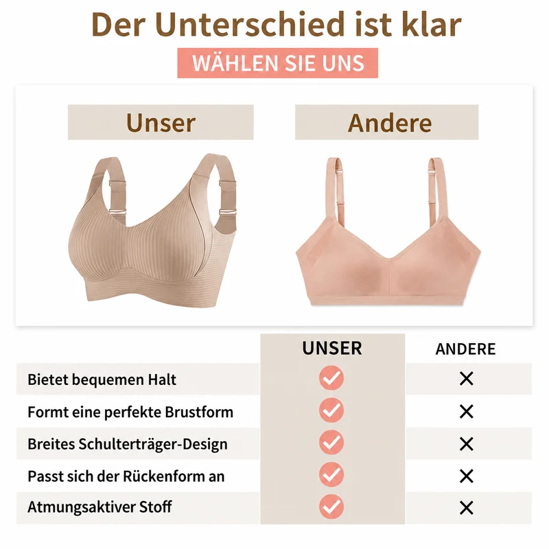 Elbeth | Nahtloser Ripp-BH mit W-förmiger Stütze